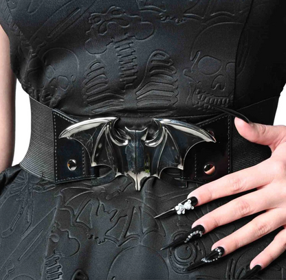 Elastic Waist Belt Bat Silver