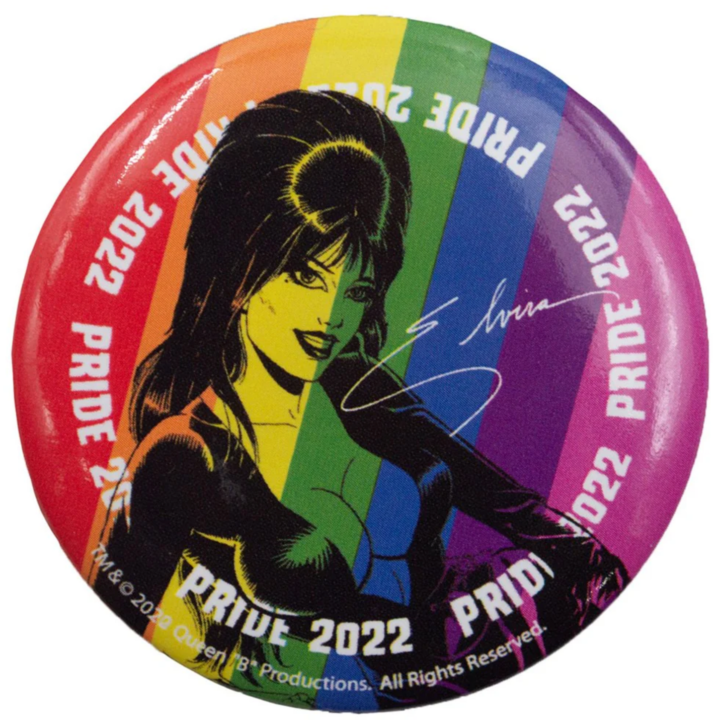 Elvira Pride Comic Large Round Button Pin