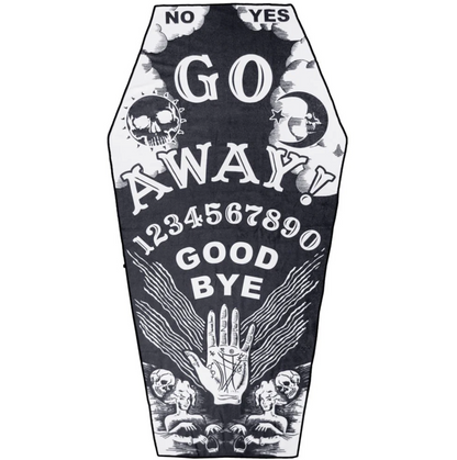 Go Away Ouija Coffin Beach Towel