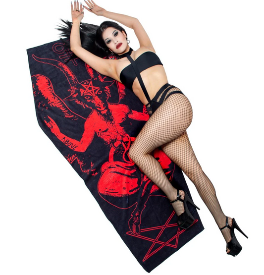 Baphomet Coffin Beach Towel
