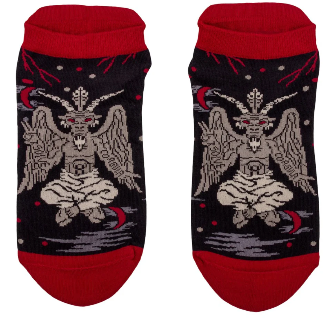 Evil Baphomet Ankle Socks