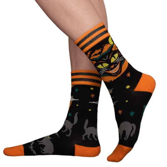 Vintage Black Cat Socks