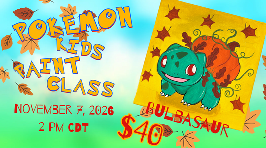 Bulbasaur Pokemon Paint & Snack Kids Class