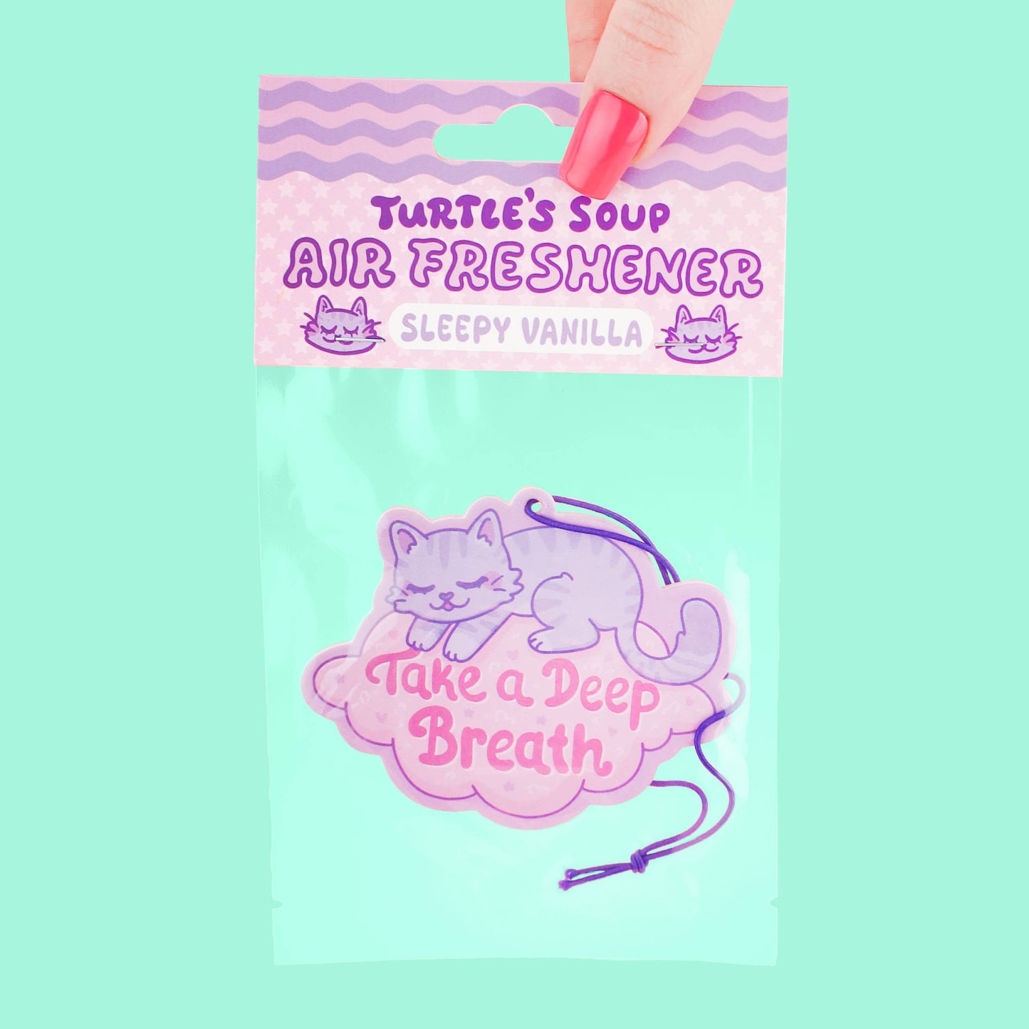 Take A Deep Breath Cute Kitten Cat Scented Car Air Freshener