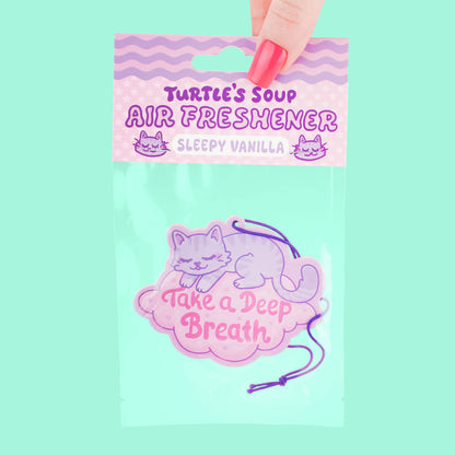 Take A Deep Breath Cute Kitten Cat Scented Car Air Freshener