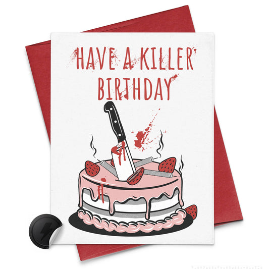 Birthday Card for True Crime Junkie, Humorous Killer Card
