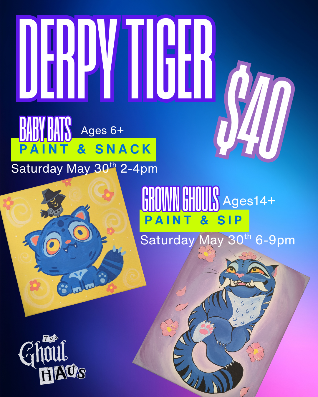 Derpy Tiger Paint Classes
