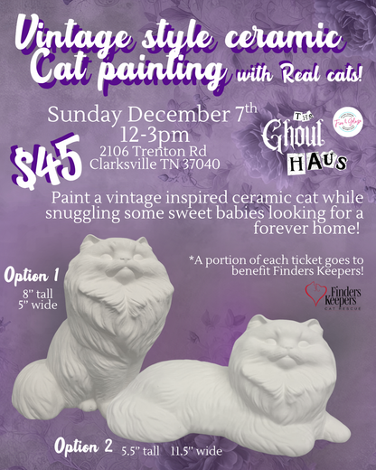 'Vintage' Cat Ceramic & Cat Rescue Event