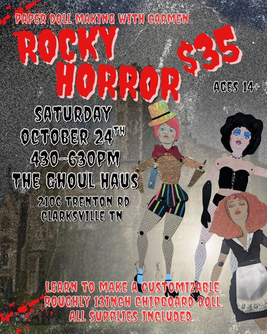 Rocky Horror paper doll making with Carmen
